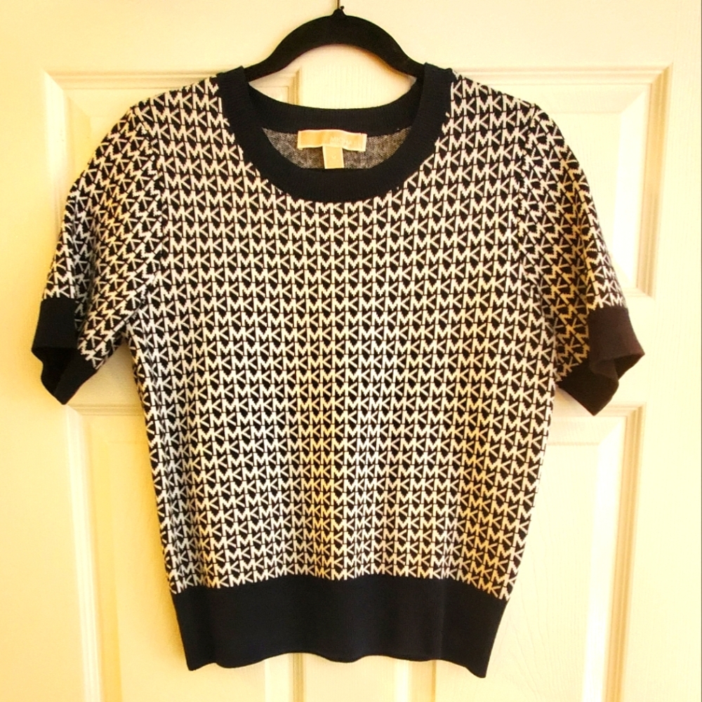 Michael Kors MK Short Sleeve Cropped Sweater - Medium